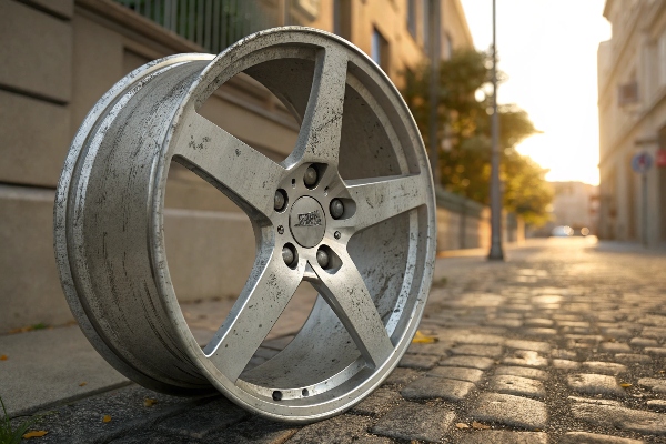 Scuffed car rim
