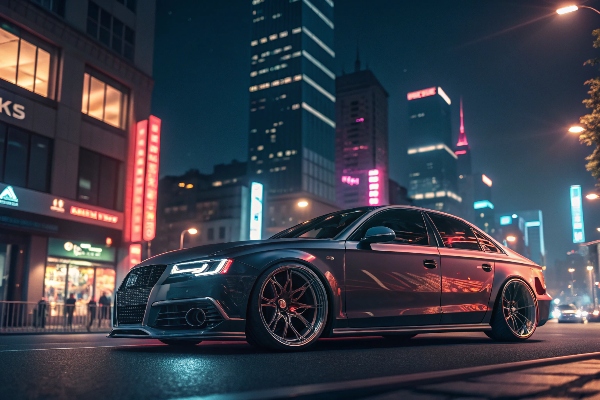 Car with alloy wheels