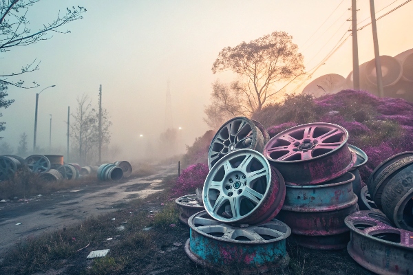 Scrap alloy wheels