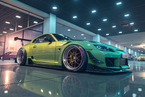 Car with custom wheels