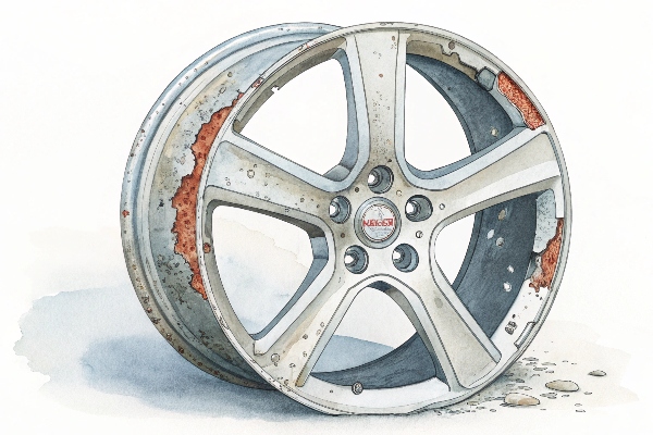 Deteriorating chrome plating on wheel