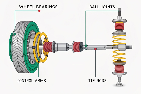 diagram showing stress points on suspension with different wheel offsets