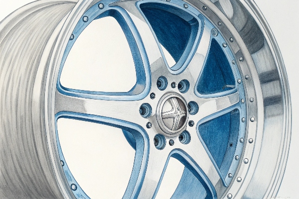 close-up of forged aluminum wheel