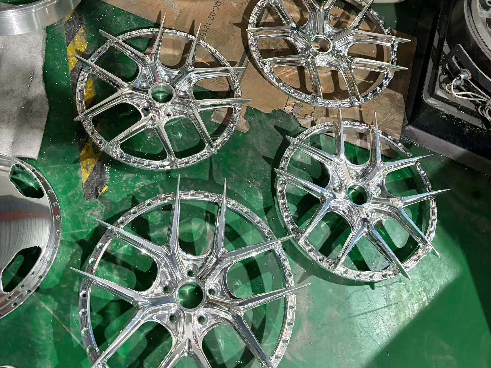 Close-up of polished wheel finish