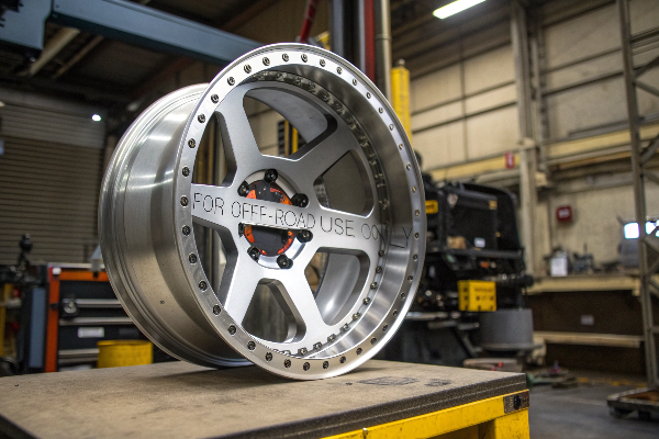 beadlock wheel with legal warning label