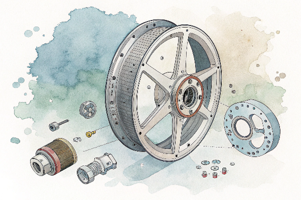 three piece wheel components