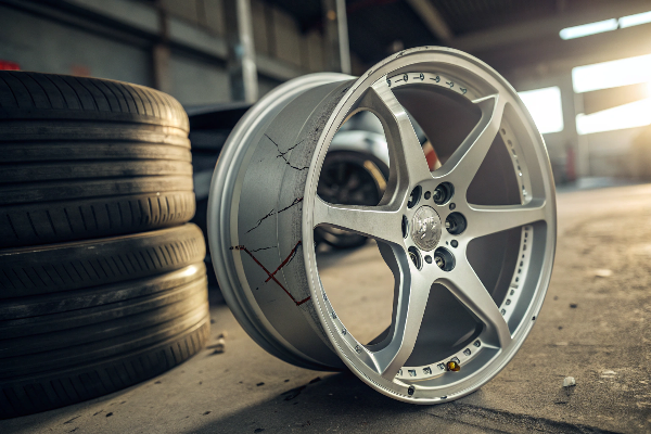 cracked aluminum wheel rim