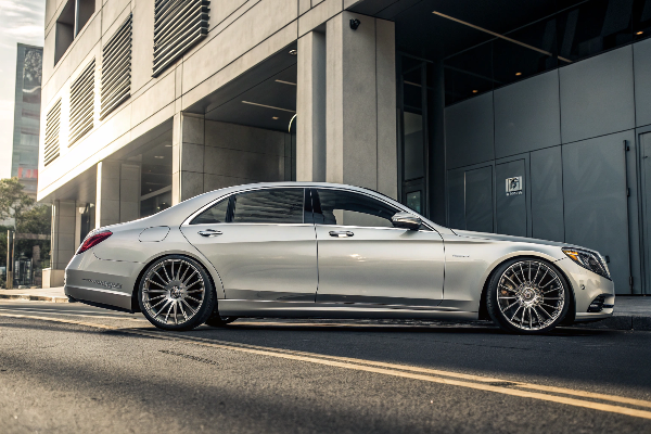 luxury car with large wheels