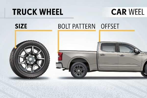 comparison of truck and car wheels