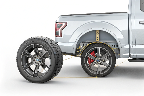 truck rims on passenger car