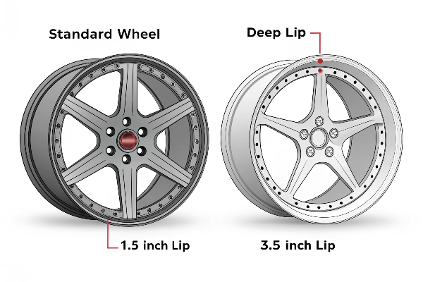before and after comparison with deep rim wheels