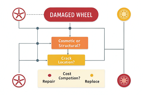 wheel replacement versus repair decision flowchart