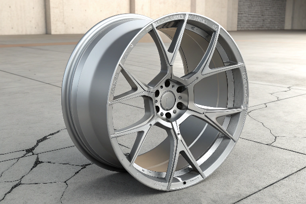 severely damaged forged wheel