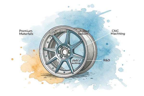 Forged wheel manufacturing cost factors