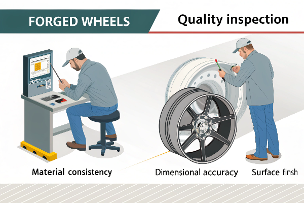 Quality inspection of forged wheels