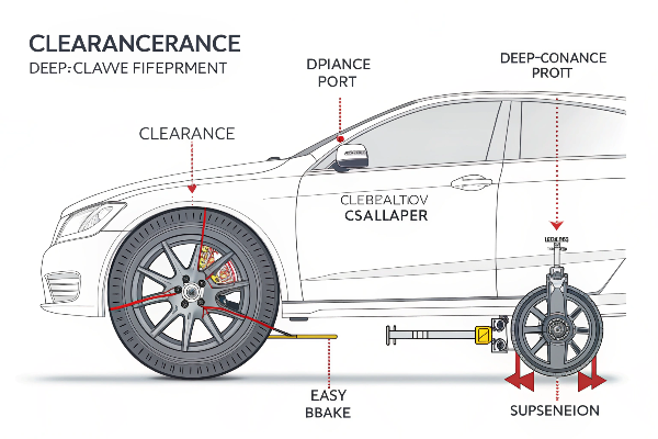 wheel [fitment](https://wheelsdoctor.com/what-is-a-wheel-fitment/) diagram showing clearance issues