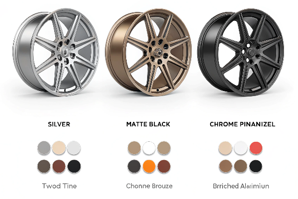Forged wheels with different finishes