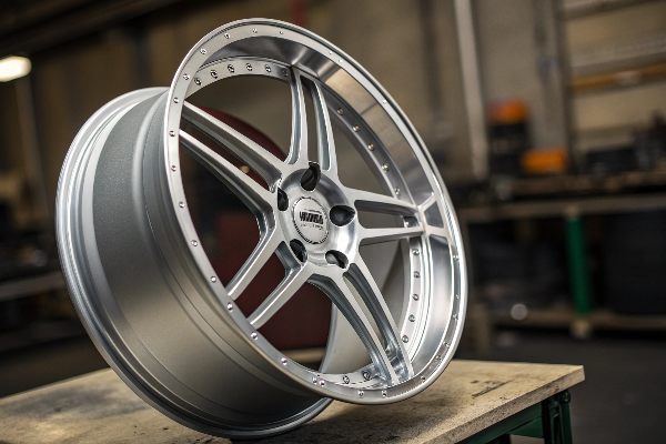 alloy wheel with scratch damage