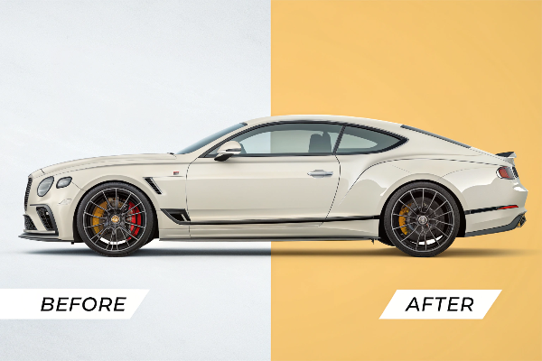 before and after wheel upgrade comparison