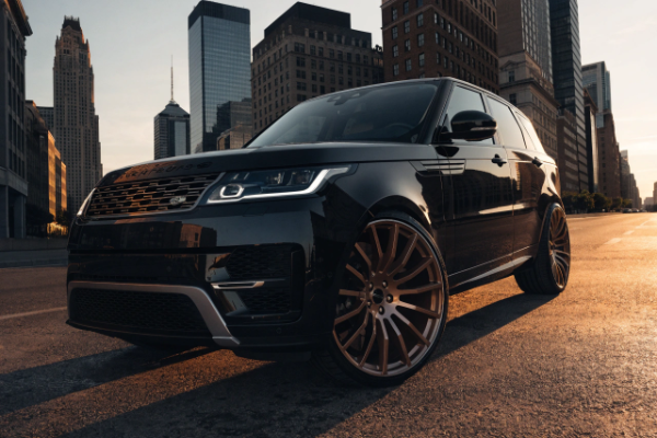 Black Range Rover Sport with custom forged wheels