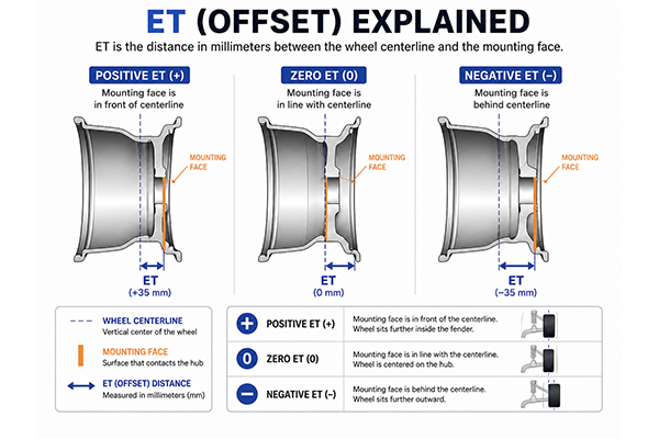 ET values in wheel specifications diagram