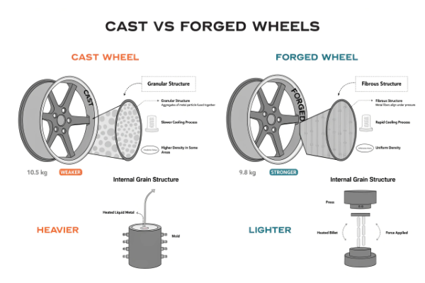 comparison of cast and forged wheels