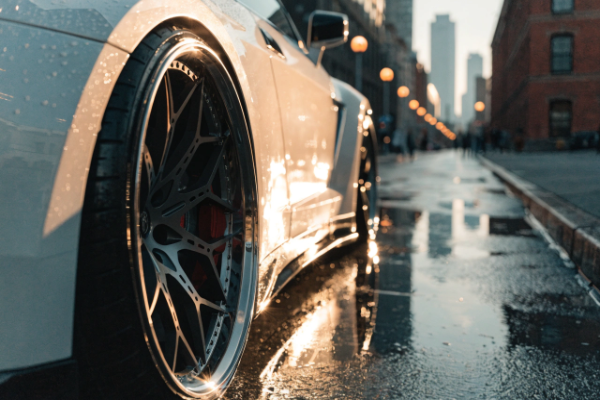 White Nissan GTR with custom forged wheels