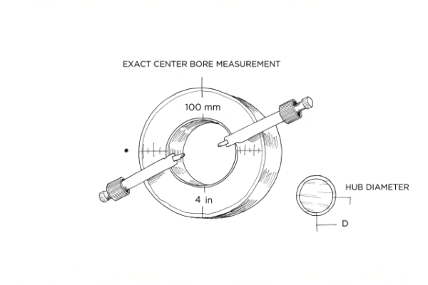 Exact center bore measurement illustration
