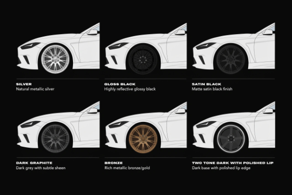 Wheel color options on white car