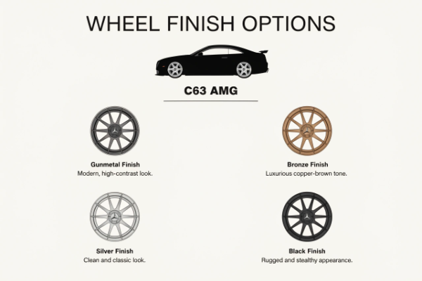 Black C63 AMG wheel finish options