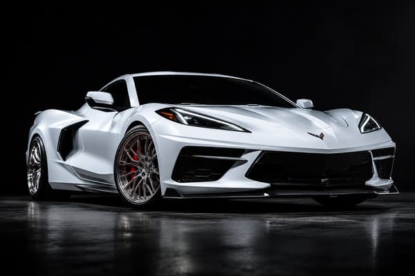 White Corvette C8 Wheel Options White Chevrolet Corvette C8 with custom forged wheels
