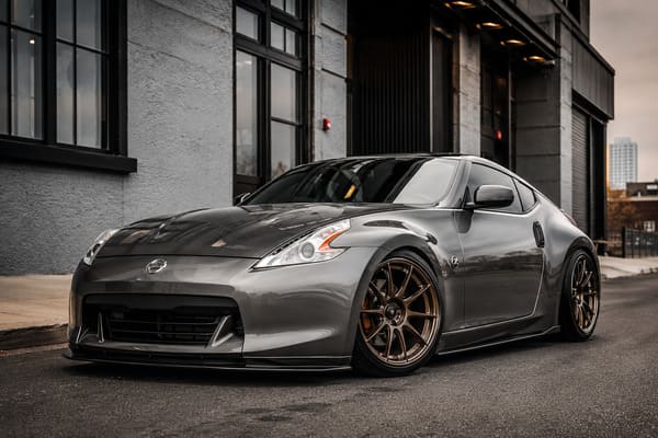 Gray Nissan 370Z with custom forged wheels