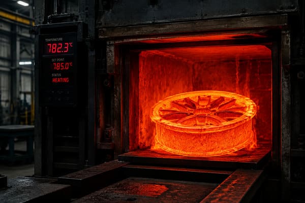 T6 heat treatment process for forged aluminum wheels