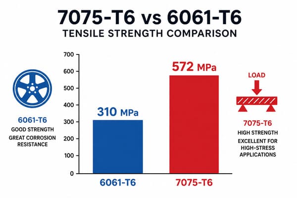 7075-T6 vs 6061-T6 tensile strength comparison chart