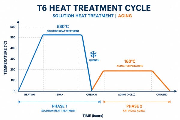 T6 heat treatment temperature curve diagram