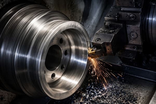 CNC Lathe Diamond-Cut Wheel Machine Setup CNC lathe setup for diamond-cut wheel machining