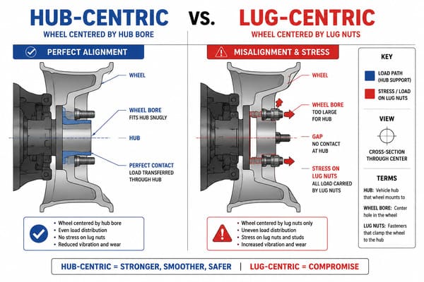 Hub Centric vs Lug Centric Fitment Explained hub centric vs lug centric fitment diagram