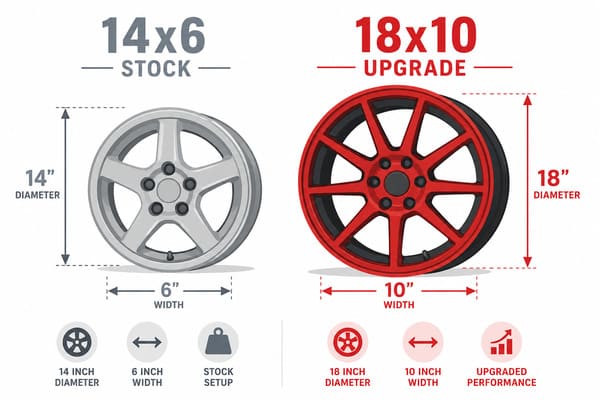 Chevelle SS stock wheel size vs 18x10 upgrade stock vs upgraded Chevelle SS wheel size comparison