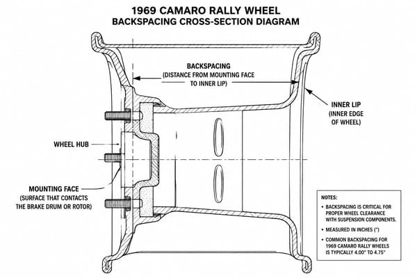 1969 Camaro Rally Wheel Backspacing 1969 Camaro Rally Wheel backspacing diagram
