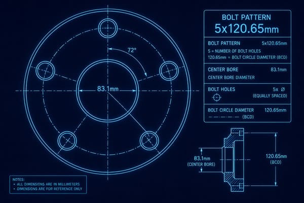 What Is the Stud Pattern on a Holden Torana LX GTR\ Holden Torana LX stud pattern 5x120.65mm bolt circle diagram