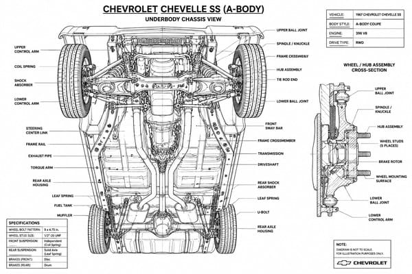 Chevelle SS chassis compatibility with 18x10 forged wheels Chevelle SS A-body chassis with forged wheel fitment