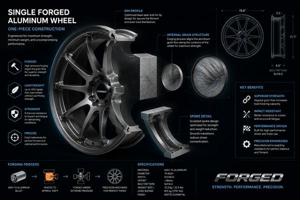 Premium Forged Wheels for Corvette C8 Forged one-piece wheel for Corvette C8 performance upgrade