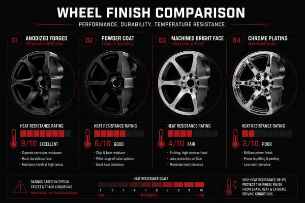 Best wheel finish for red Dodge Challenger Hellcat Forged wheel surface finish options for Dodge Challenger Hellcat