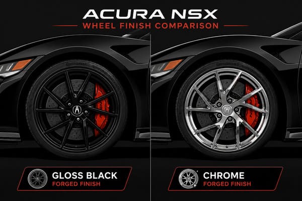 Gloss black wheels versus chrome wheels on NSX