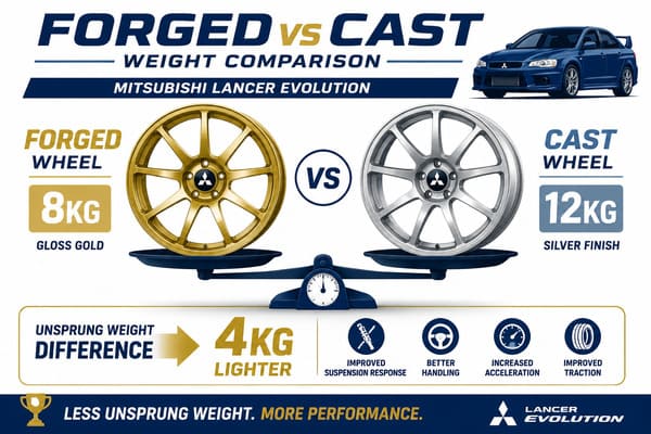 Forged vs cast wheel weight comparison for Mitsubishi Lancer Evolution