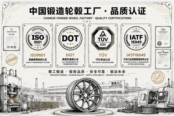 Chinese forged wheel factory certifications DOT TUV ISO