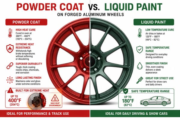 Powder Coat vs Liquid Paint Forged Wheels Liquid paint alternative to powder coat on forged aluminum wheel