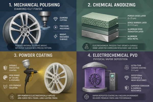 What Are the Different Finishes for Wheels different types of wheel finish processes