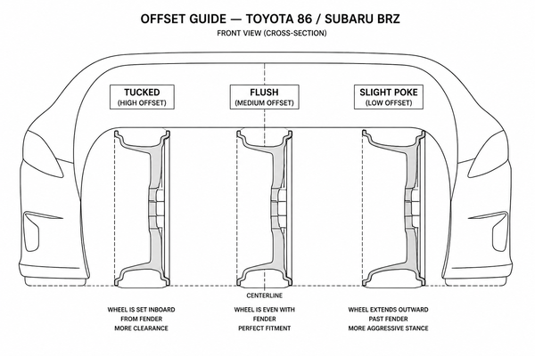 Offset comparison flush vs aggressive on Toyota 86 Subaru BRZ