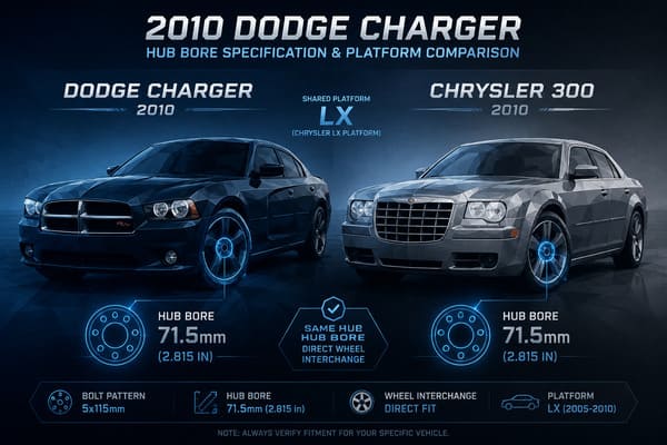 2010 Dodge Charger Hub Bore vs Related Chrysler Models 2010 Dodge Charger center bore specification and platform comparison